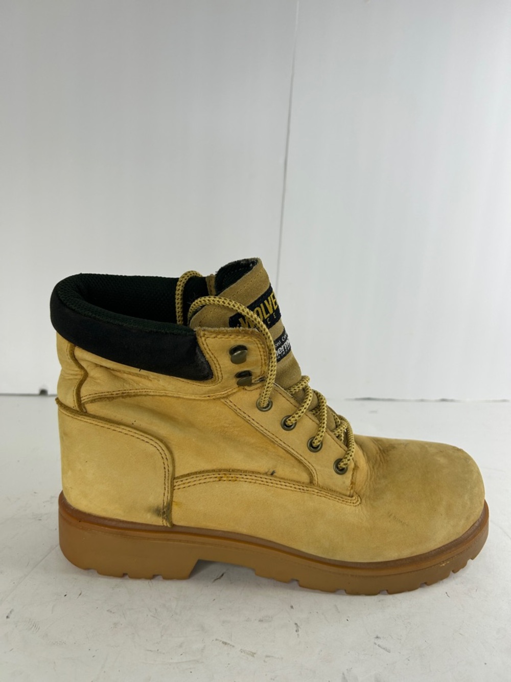 Wolverine Tan Work Boot with Black Collar